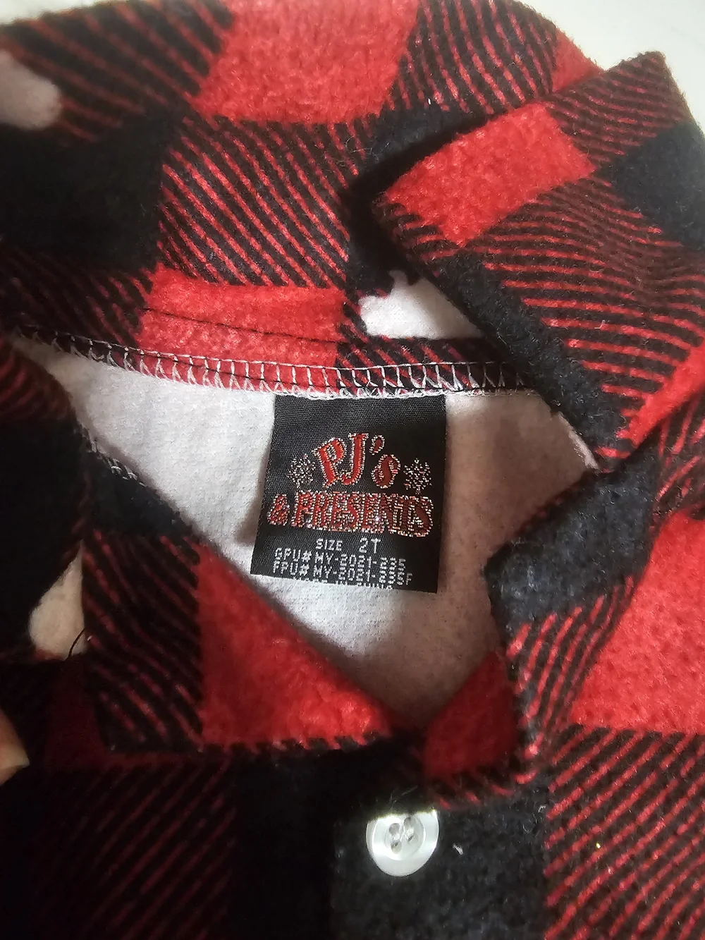 Kids Red and Black Buffalo Plaid Pajama Set with Bear Print